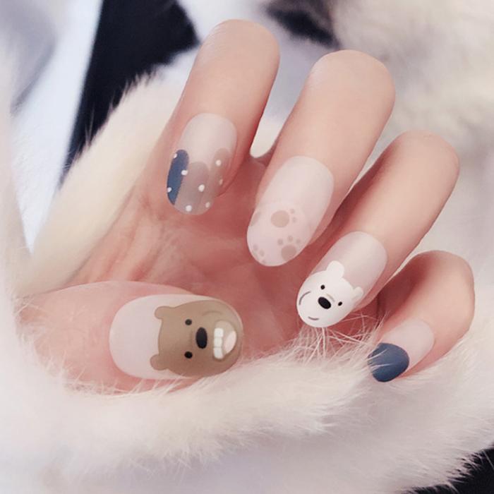 animated Bear Press-on Nails 24 Pcs Set animated Bear Press-on Nails 24 Pcs Set