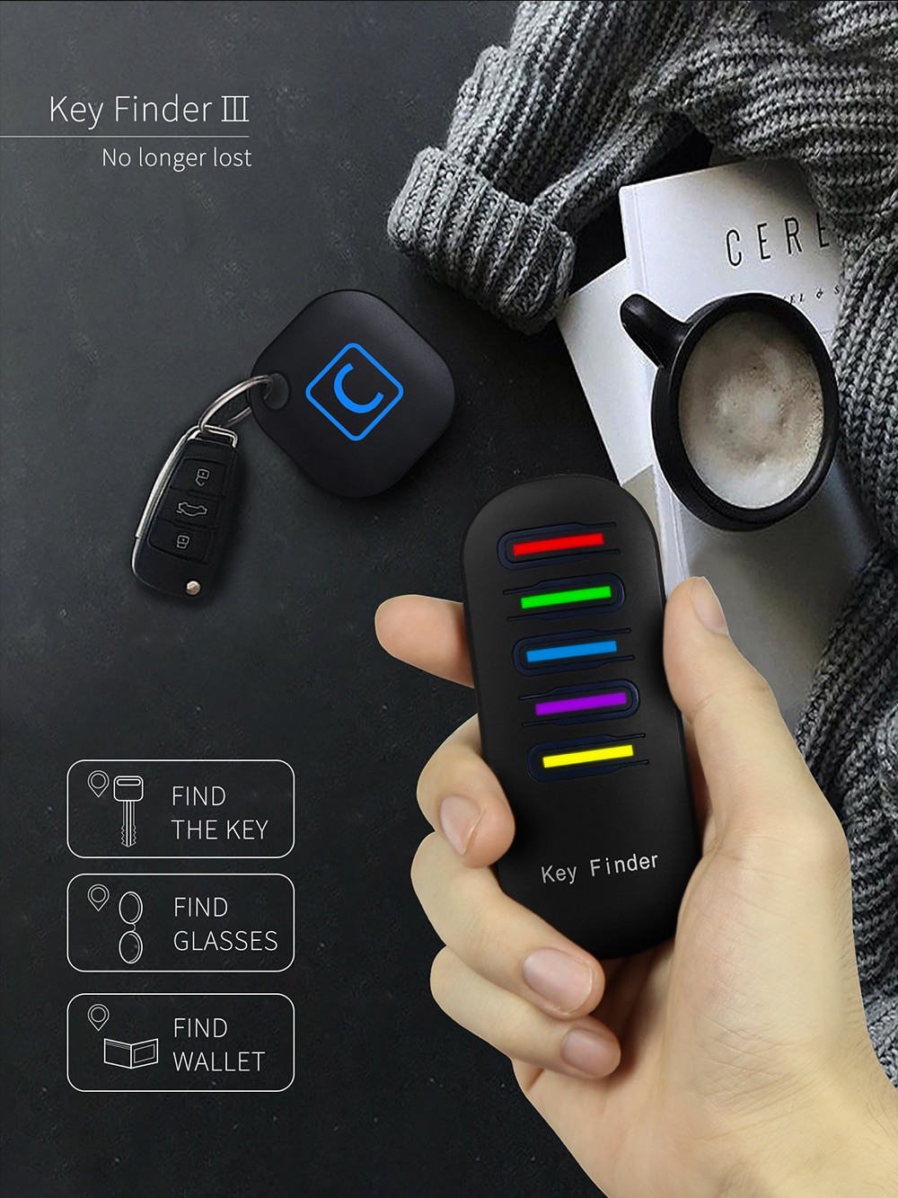 Advanced Wireless Key Finder with 5 Receiver Keychains