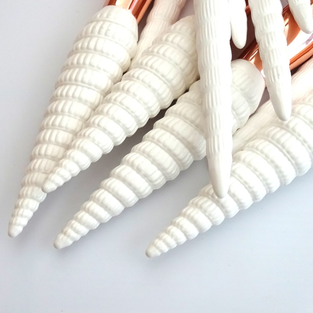 White Shell Unicorn Makeup Brushes 10 / 11 pcs Set