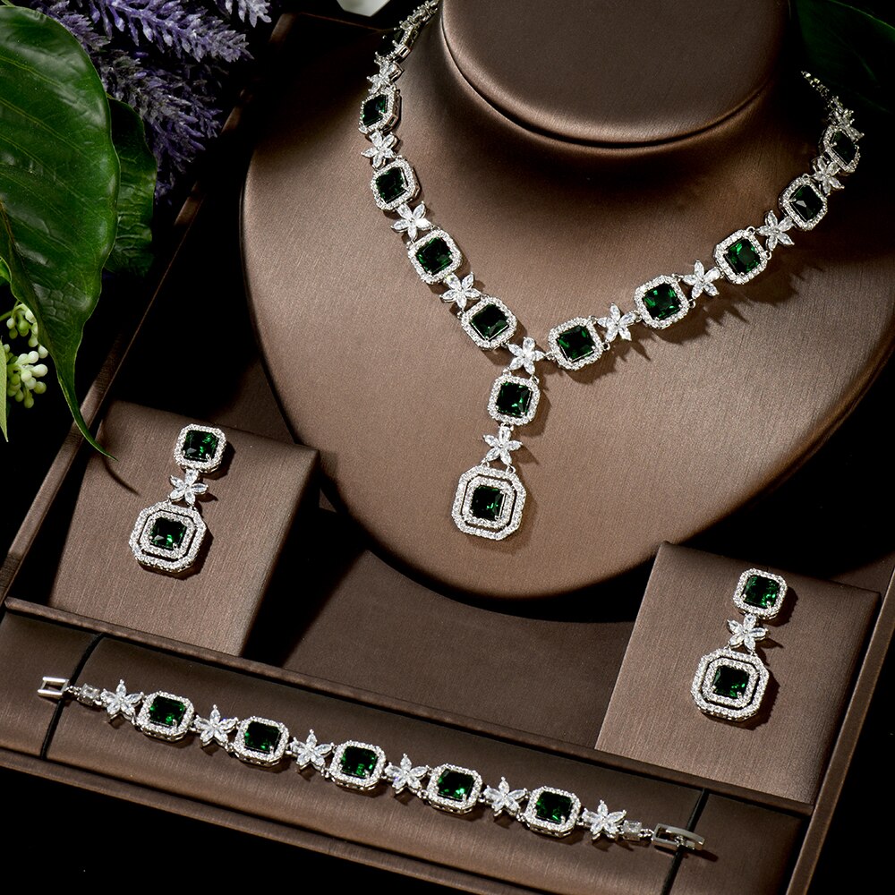 Trendy 3 Pcs Square Shape Jewellery Set