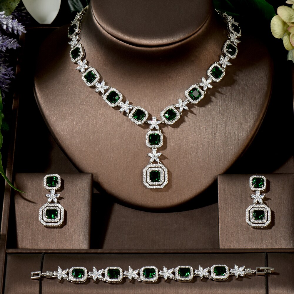 Trendy 3 Pcs Square Shape Jewellery Set