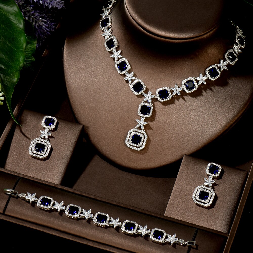 Trendy 3 Pcs Square Shape Jewellery Set