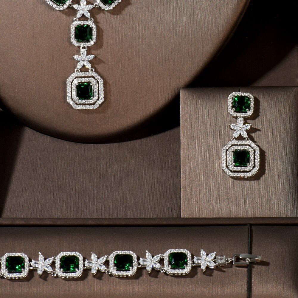 Trendy 3 Pcs Square Shape Jewellery Set