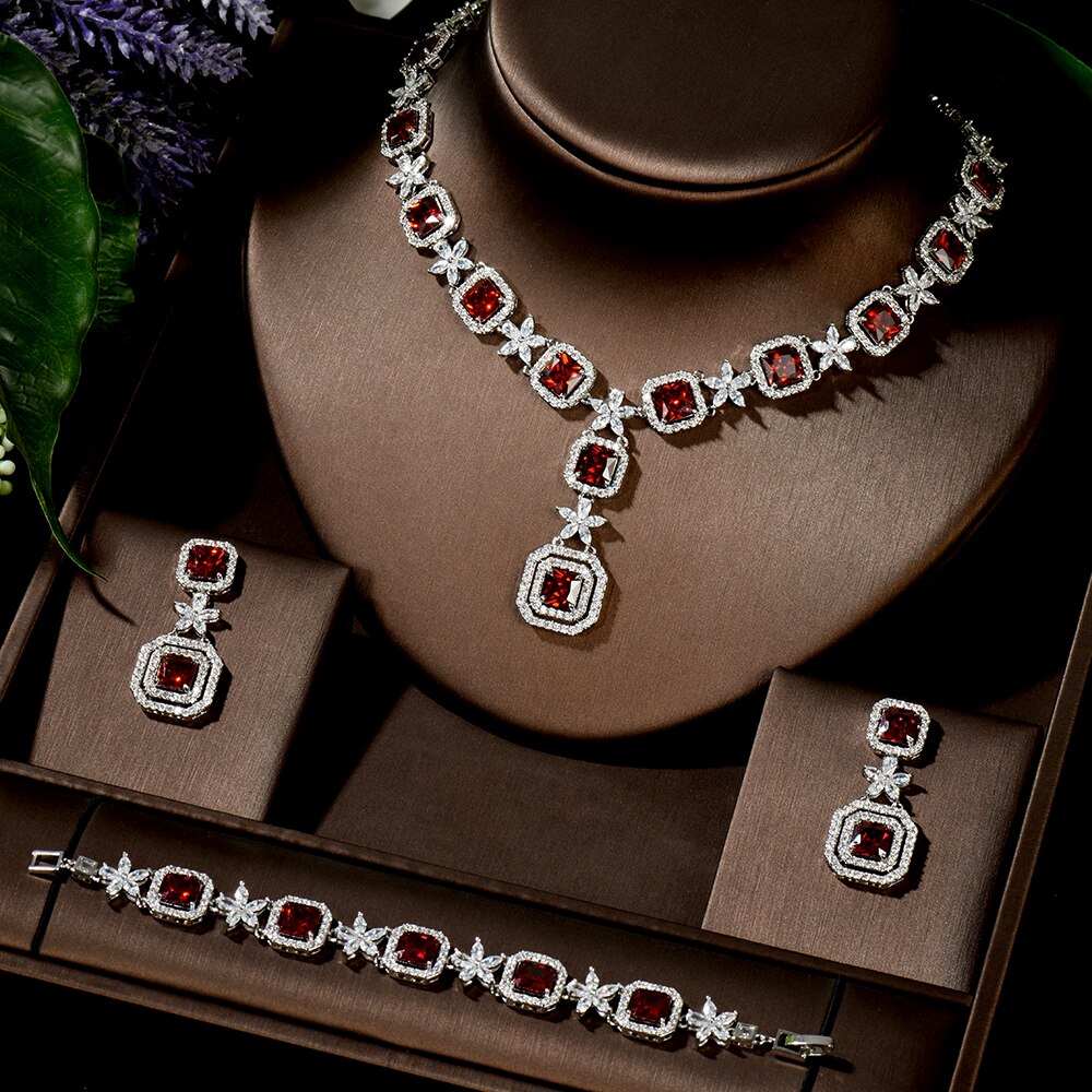 Trendy 3 Pcs Square Shape Jewellery Set