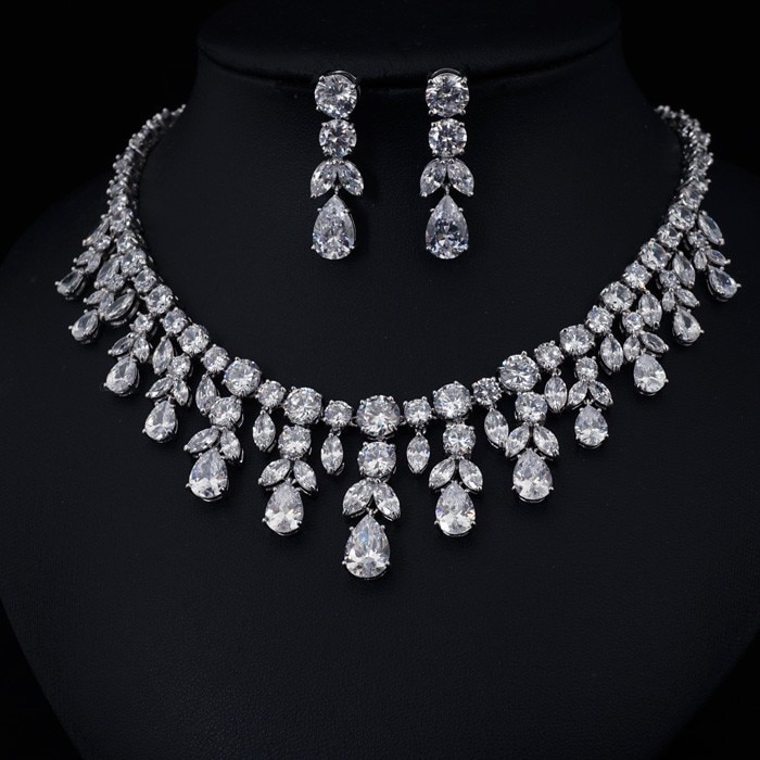 Women's Luxury Water Drop Shape Jewelry Set 2 Pcs