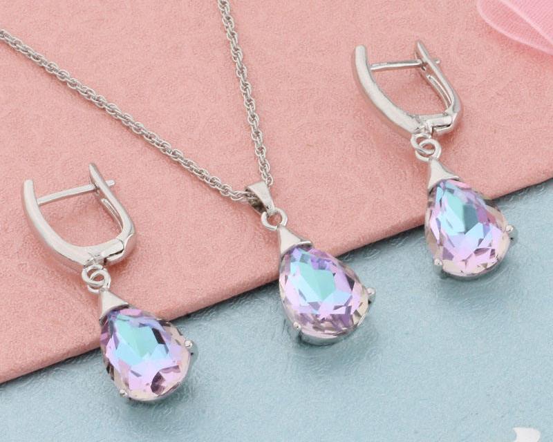Water Drop Earrings Jewerly Set for Women