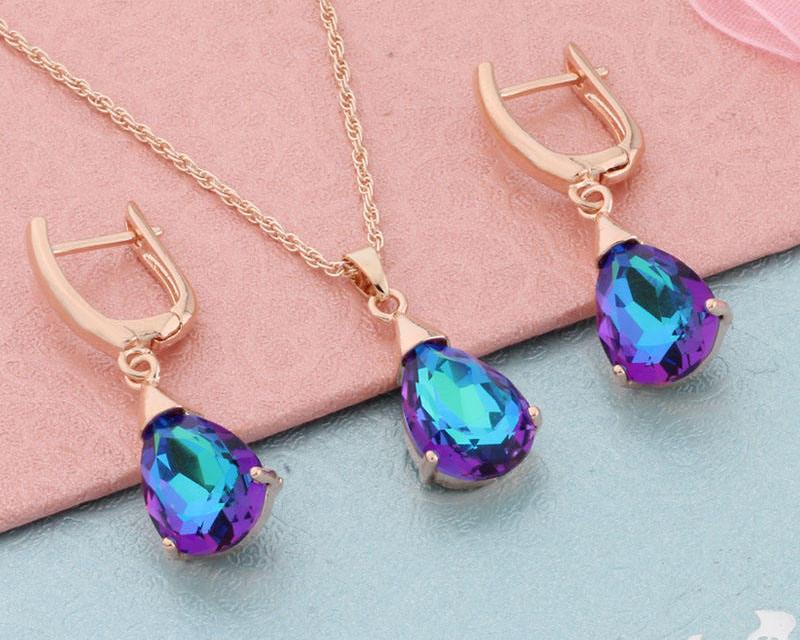 Water Drop Earrings Jewerly Set for Women
