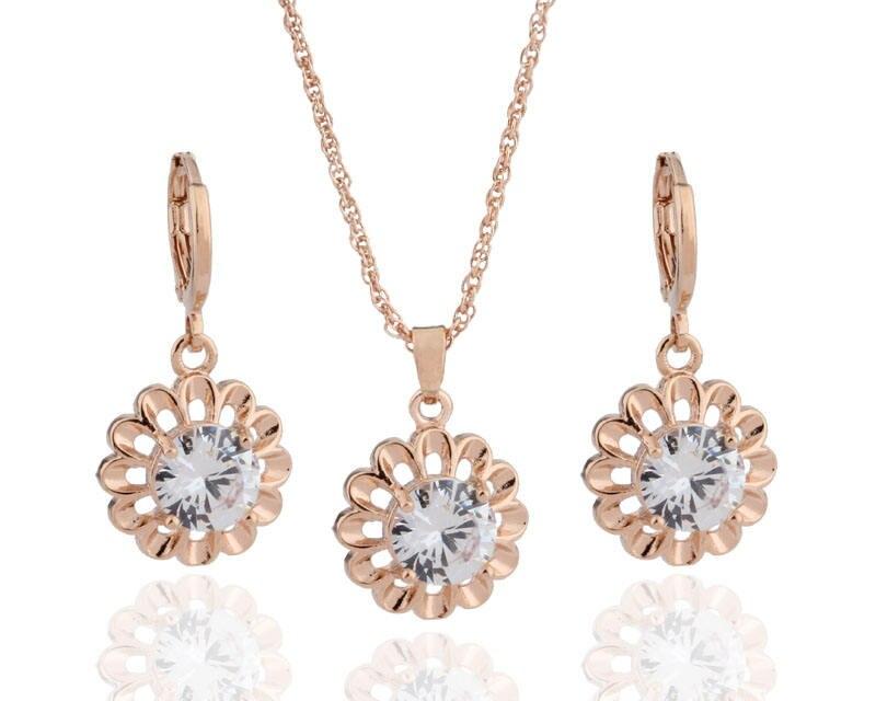 Solid Rose Gold Jewerly Set for Women