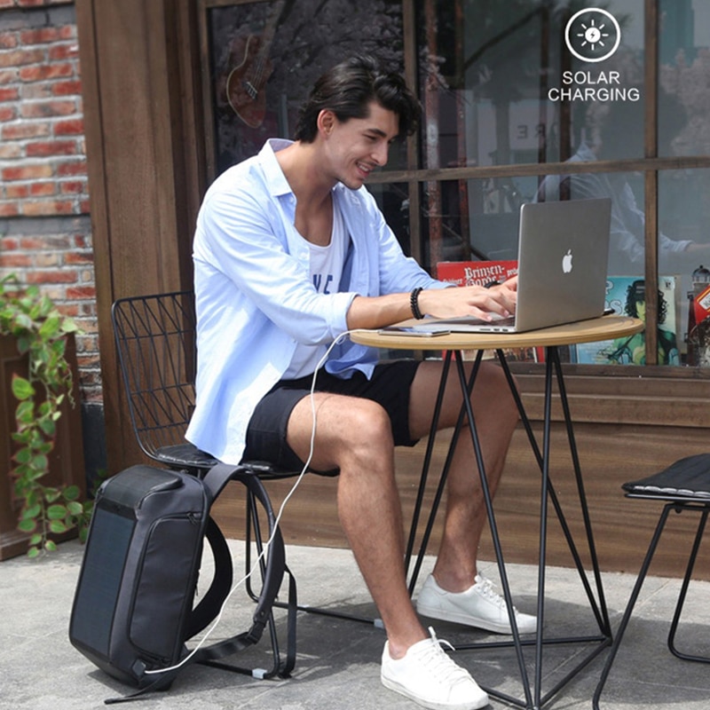 Unisex Laptop Backpack with Solar Panel