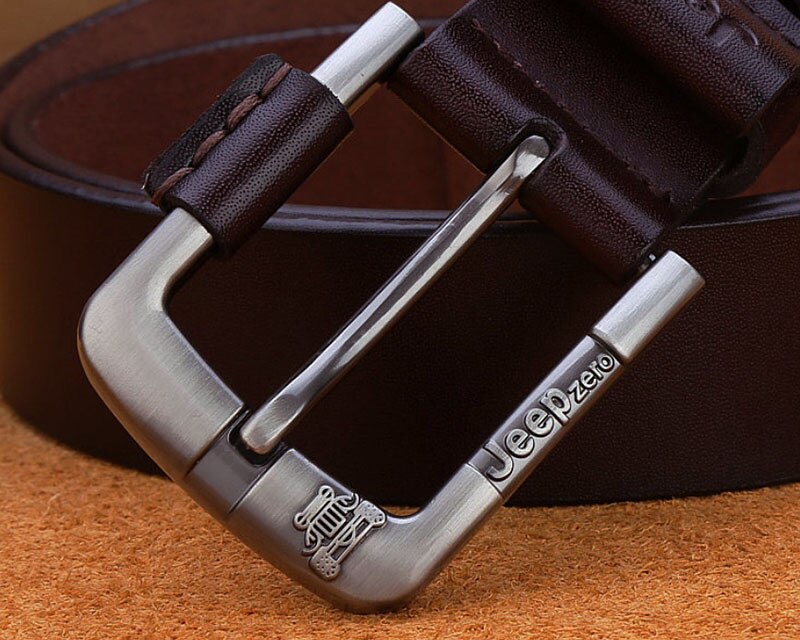 Men's Leather Belt with Metal Buckle