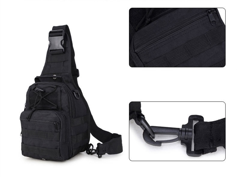 Black Multi Pocket Design Crossbody Bag