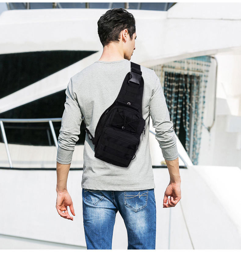 Black Multi Pocket Design Crossbody Bag