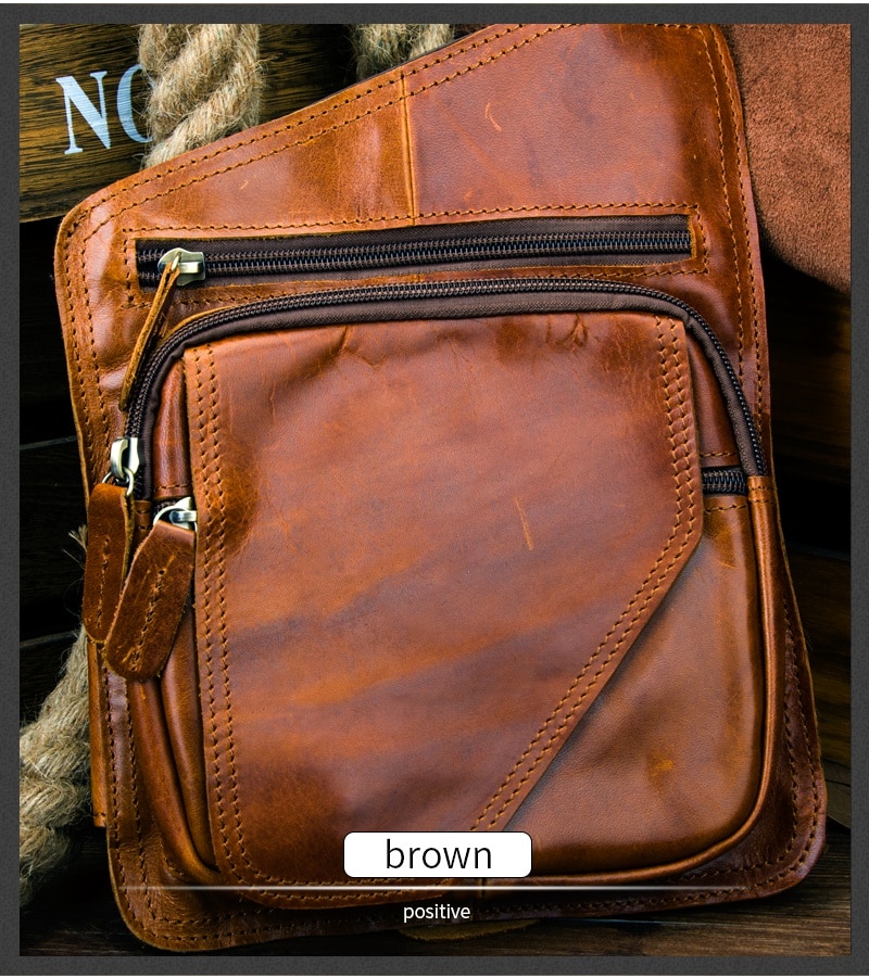 Casual Solid Men's Genuine Leather Shoulder Bag