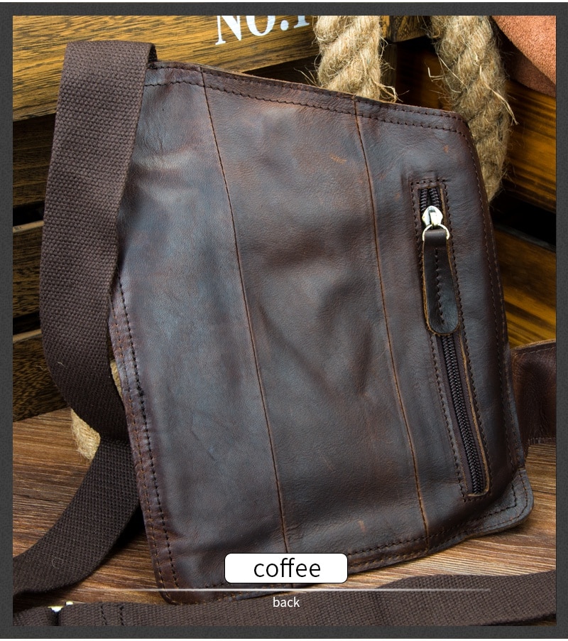 Casual Solid Men's Genuine Leather Shoulder Bag