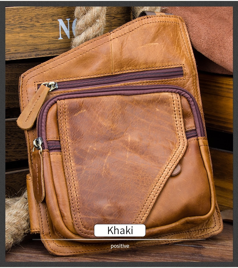 Casual Solid Men's Genuine Leather Shoulder Bag