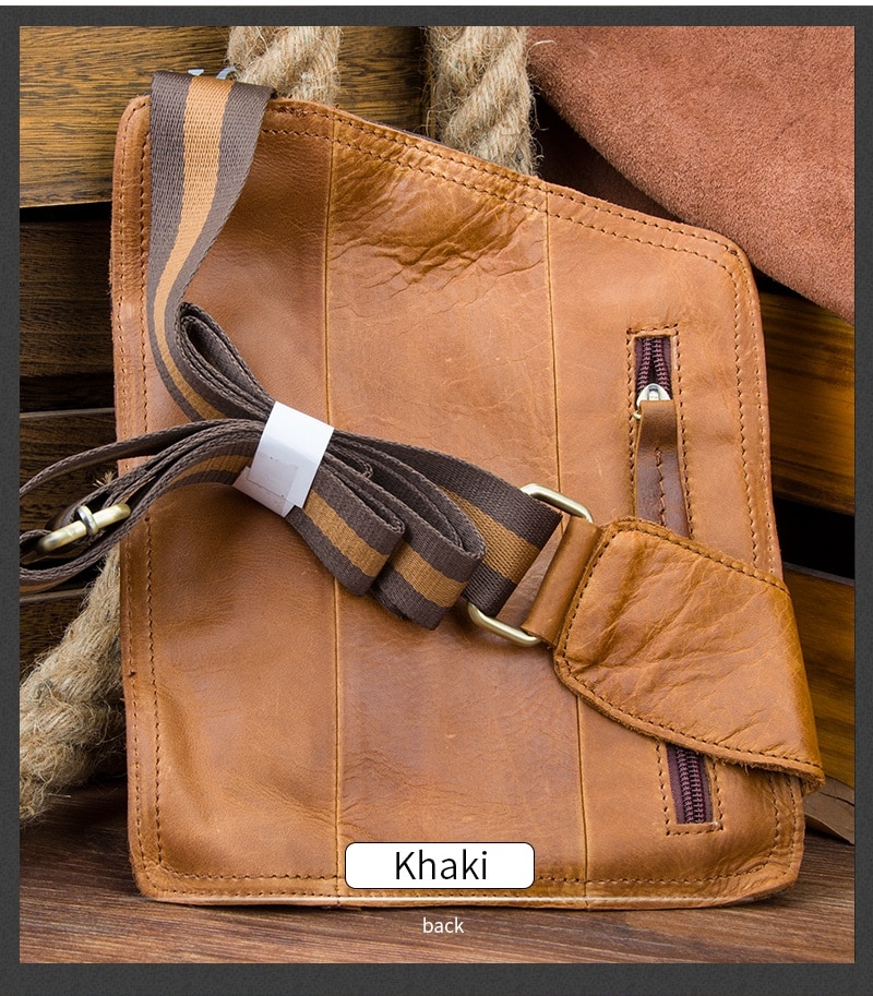 Casual Solid Men's Genuine Leather Shoulder Bag