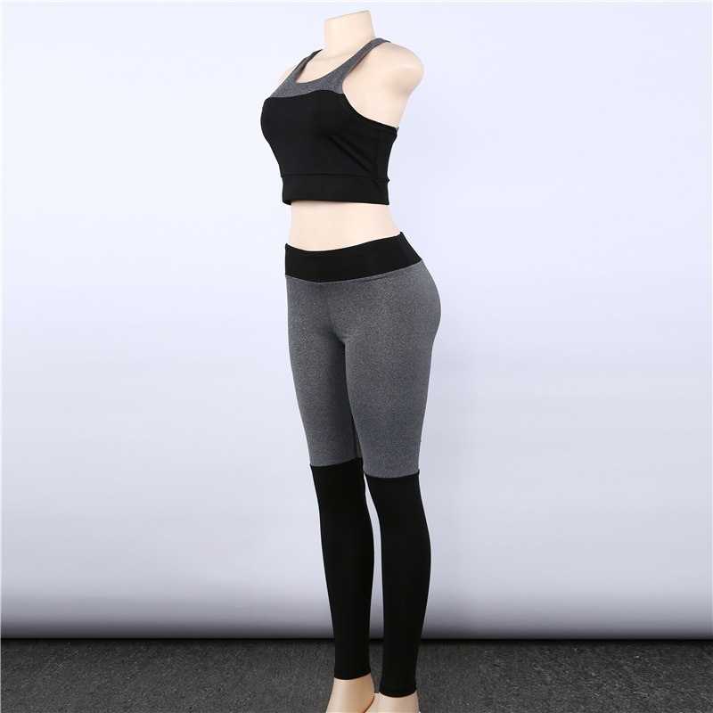 Women's High Waist Leggings And Bra Suit