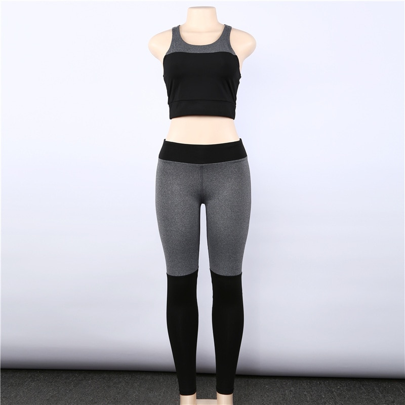 Women's High Waist Leggings And Bra Suit