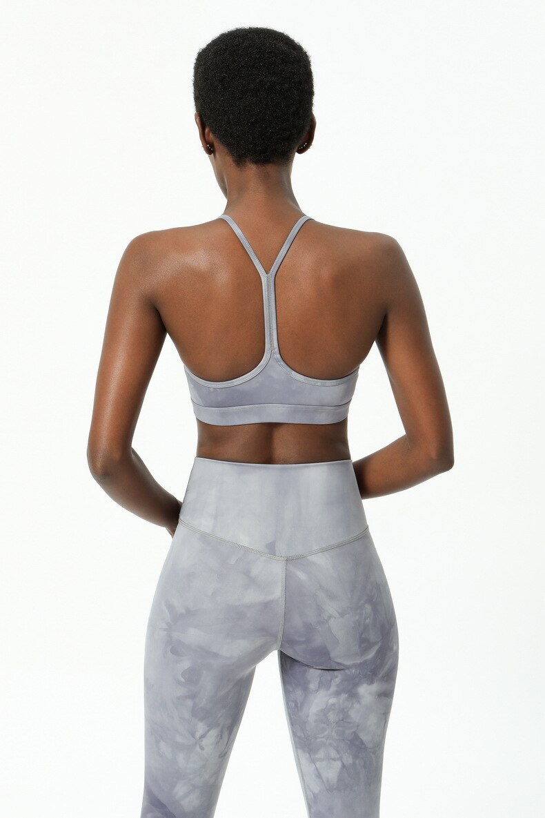 Women's Marble Pattern Sports Bra and Leggings