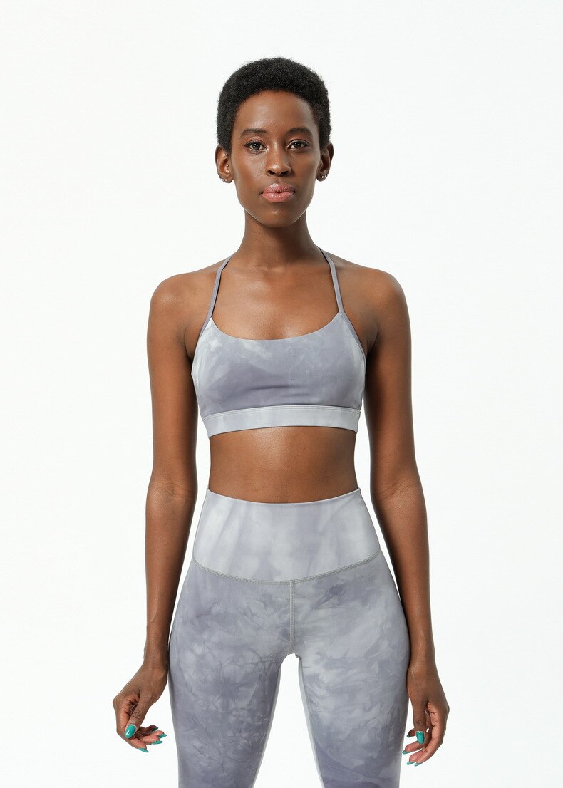Women's Marble Pattern Sports Bra and Leggings
