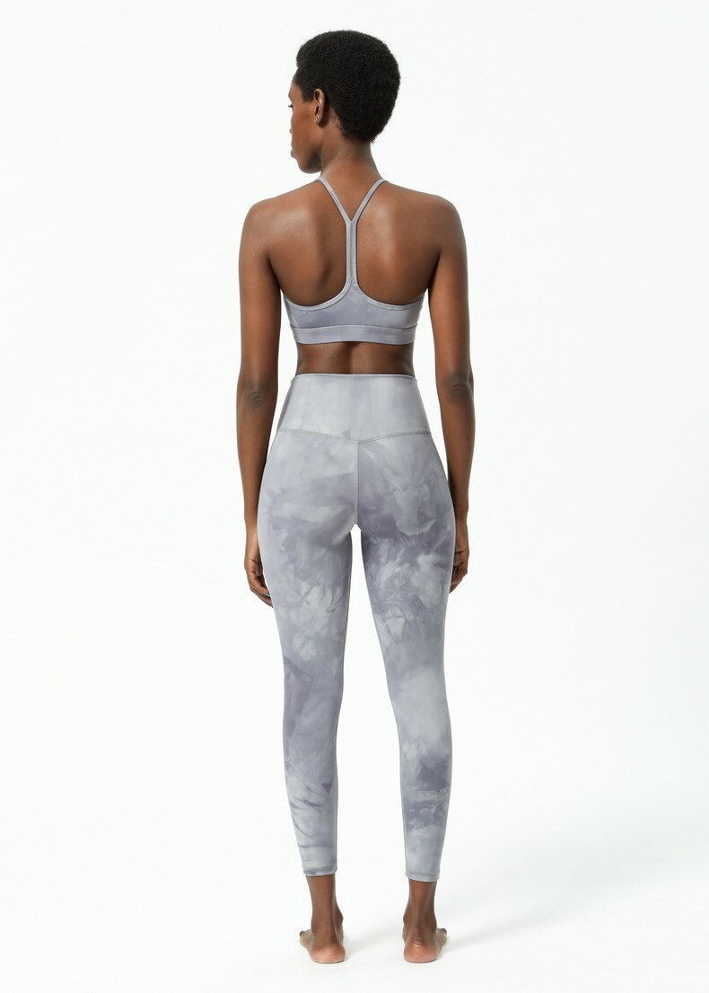 Women's Marble Pattern Sports Bra and Leggings