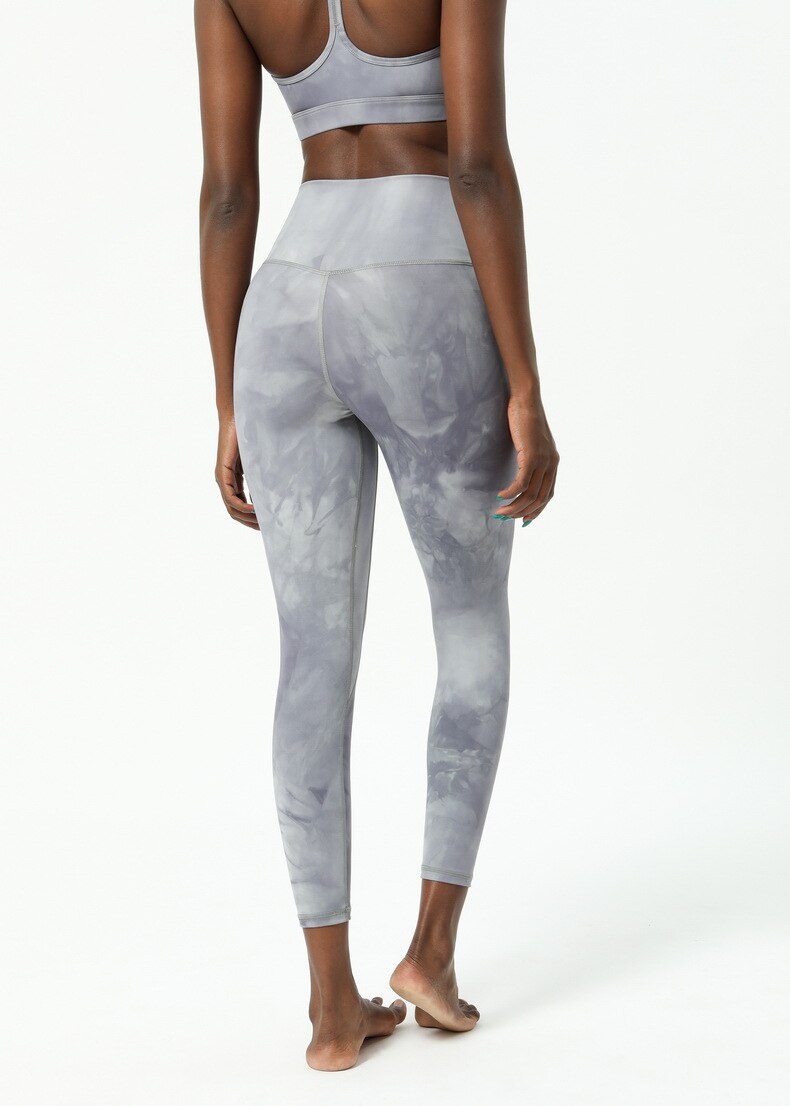 Women's Marble Pattern Sports Bra and Leggings