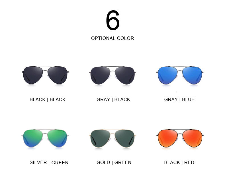 Men's Classic Pilot HD Polarized Sunglasses