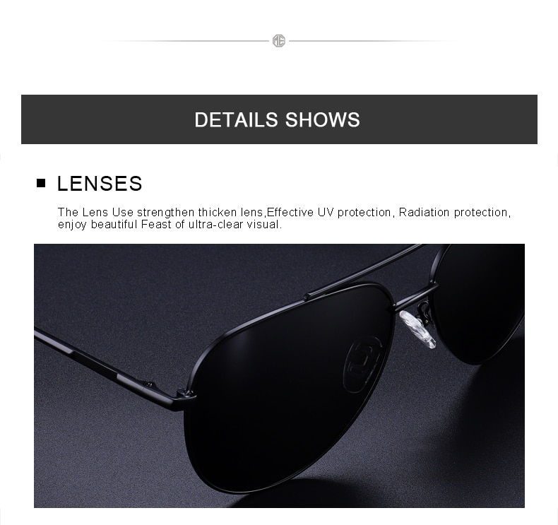 Men's Classic Pilot HD Polarized Sunglasses