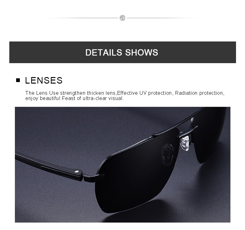 Men's Classic Rectangle Sunglasses
