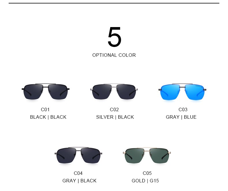 Men's Classic Rectangle Sunglasses