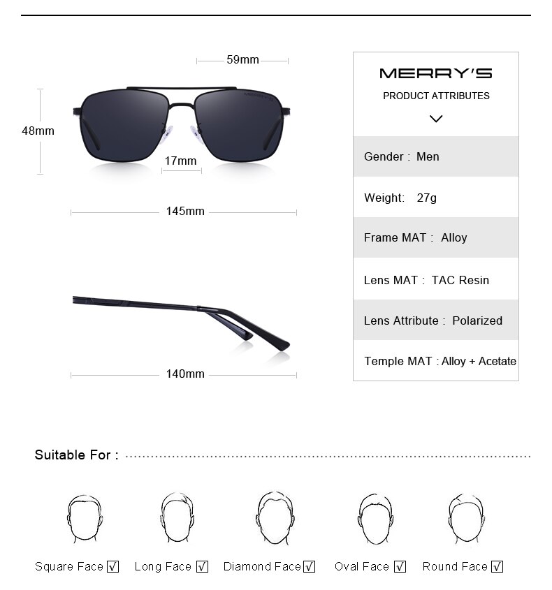 Men's Classic Aviator Sunglasses