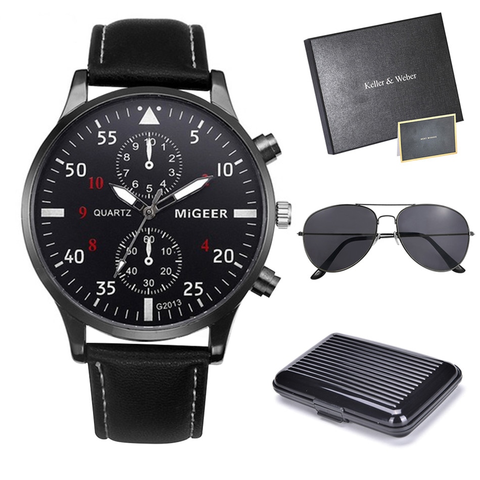 Corporate Gift Set with Quartz Watch and Credit Card Holder