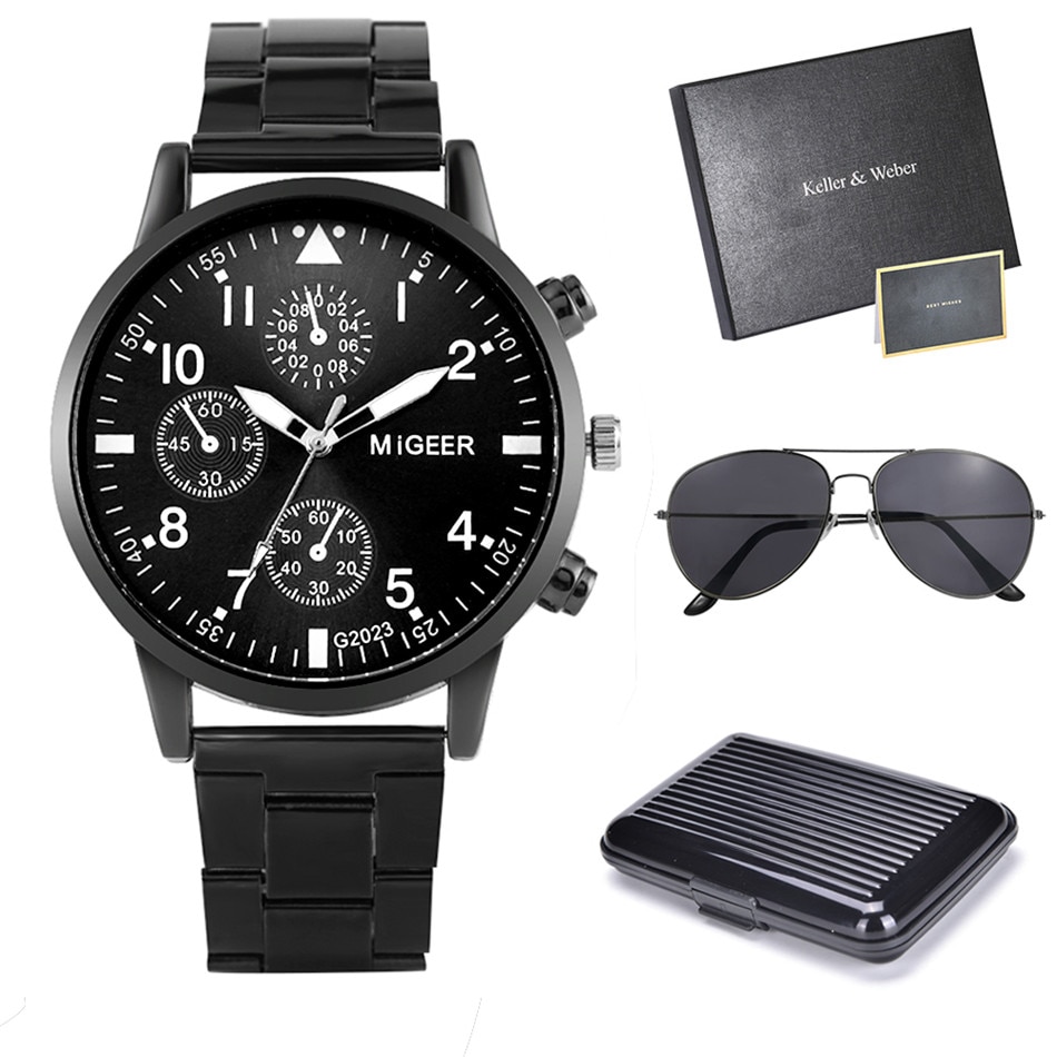 Corporate Gift Set with Quartz Watch and Credit Card Holder