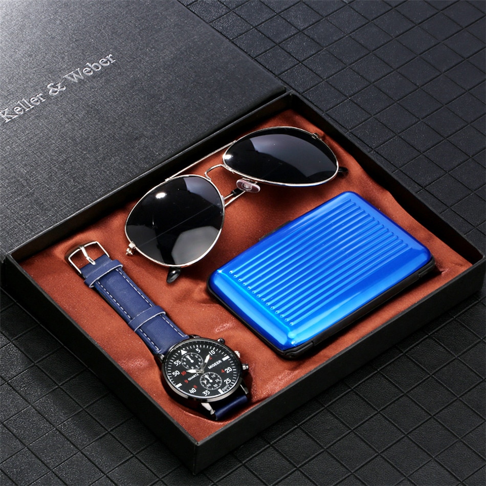 Corporate Gift Set with Quartz Watch and Credit Card Holder