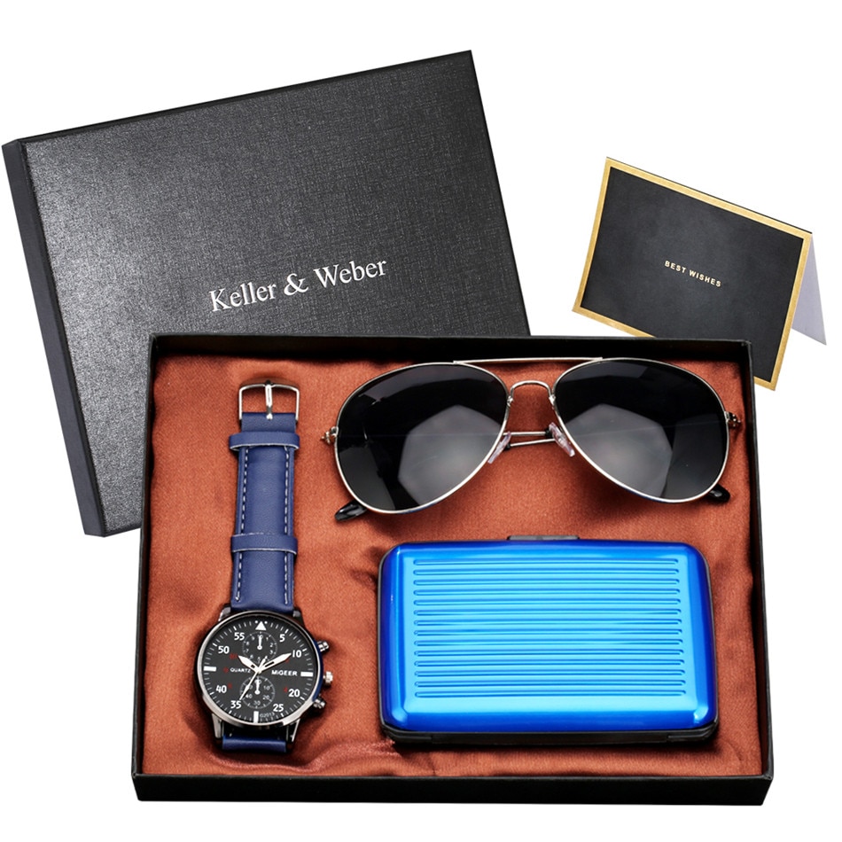 Corporate Gift Set with Quartz Watch and Credit Card Holder