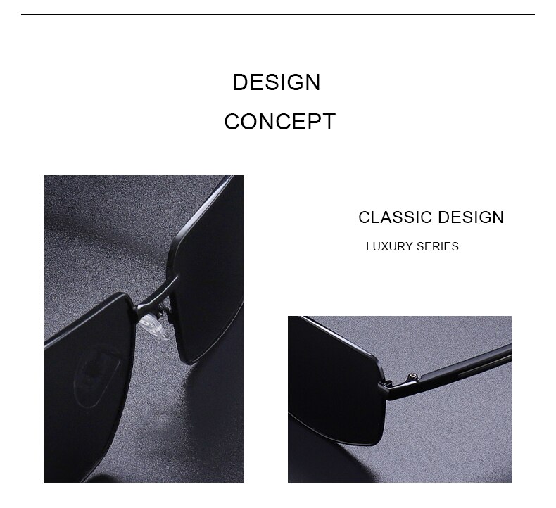 Men's Classic Rectangle Sunglasses