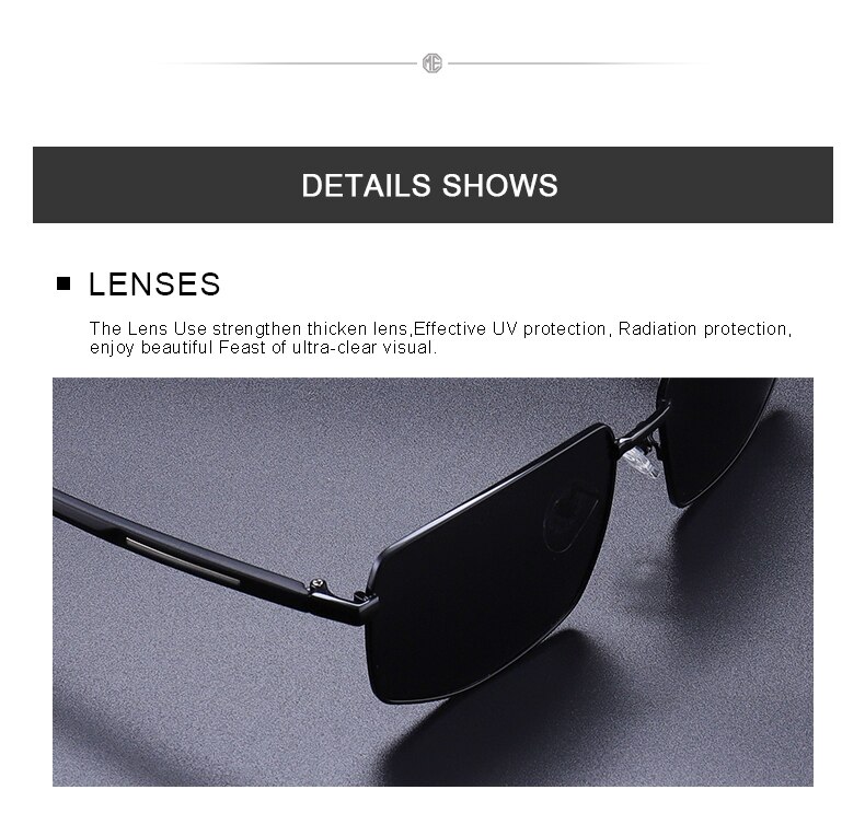 Men's Classic Rectangle Sunglasses