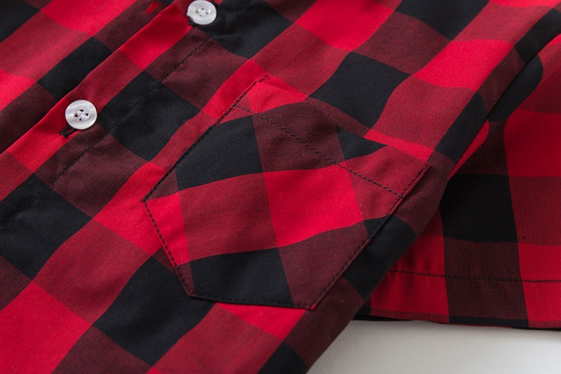Casual Boys' Set of Cotton Plaid Shirt and Pants