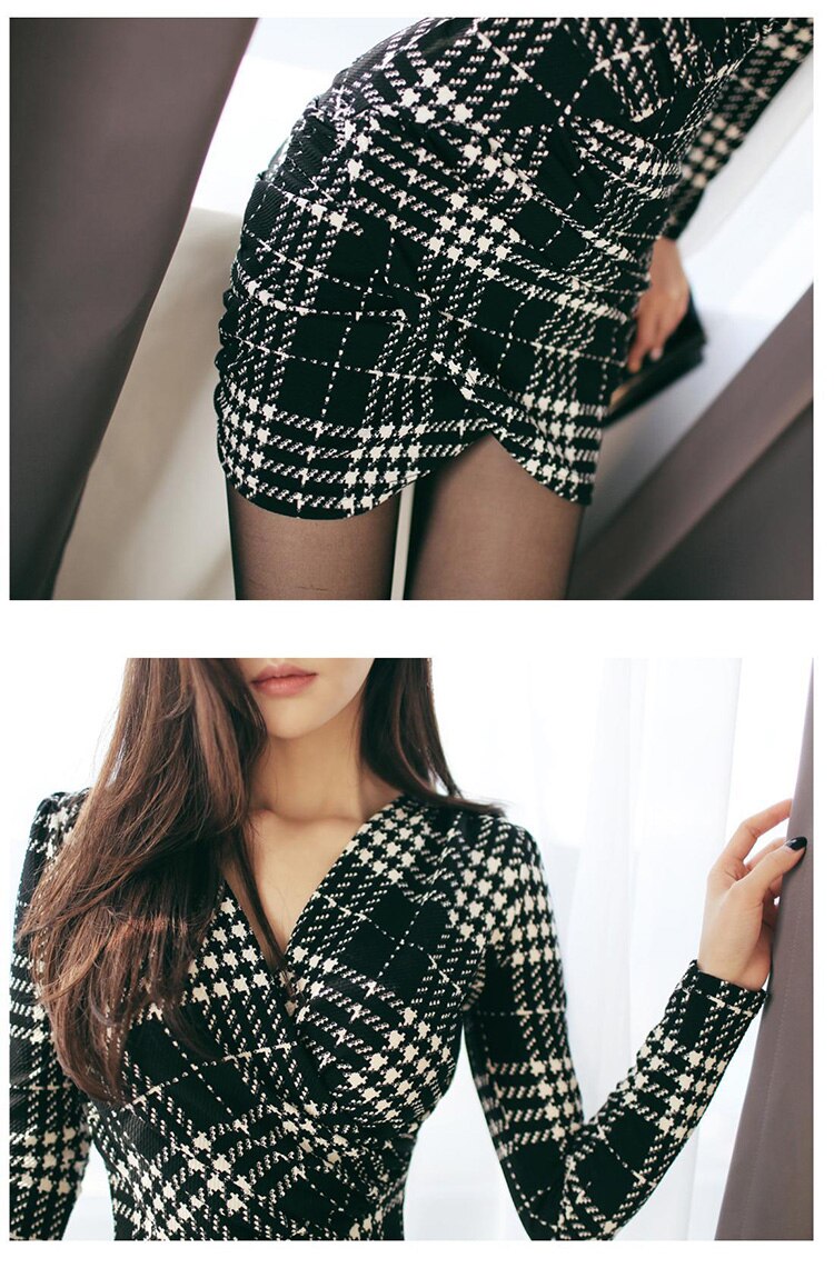 Women's Elegant Plaided Dress