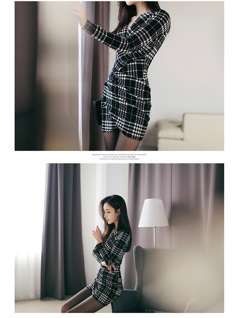 Women's Elegant Plaided Dress