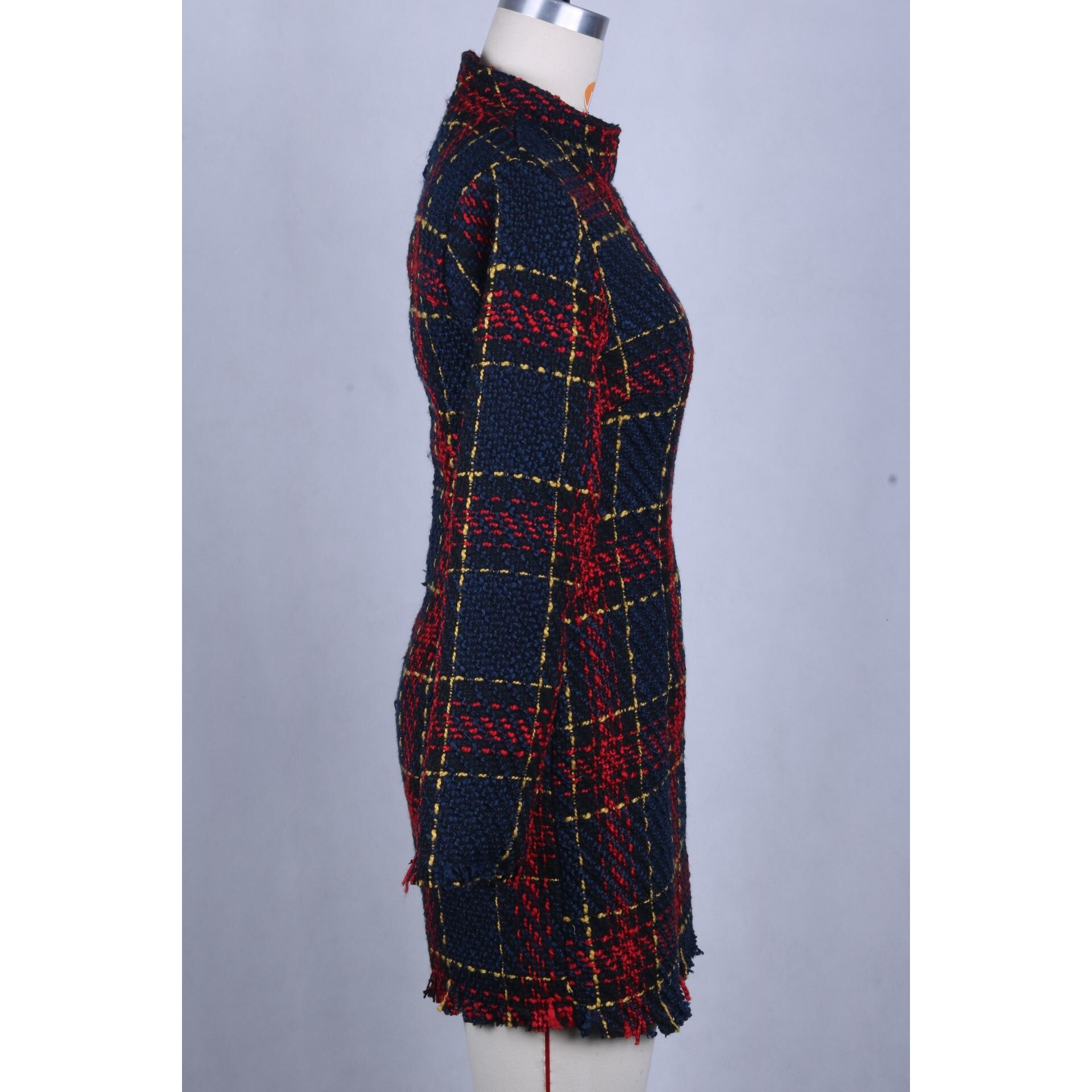 Winter Tweed Women's Dress in Plaid