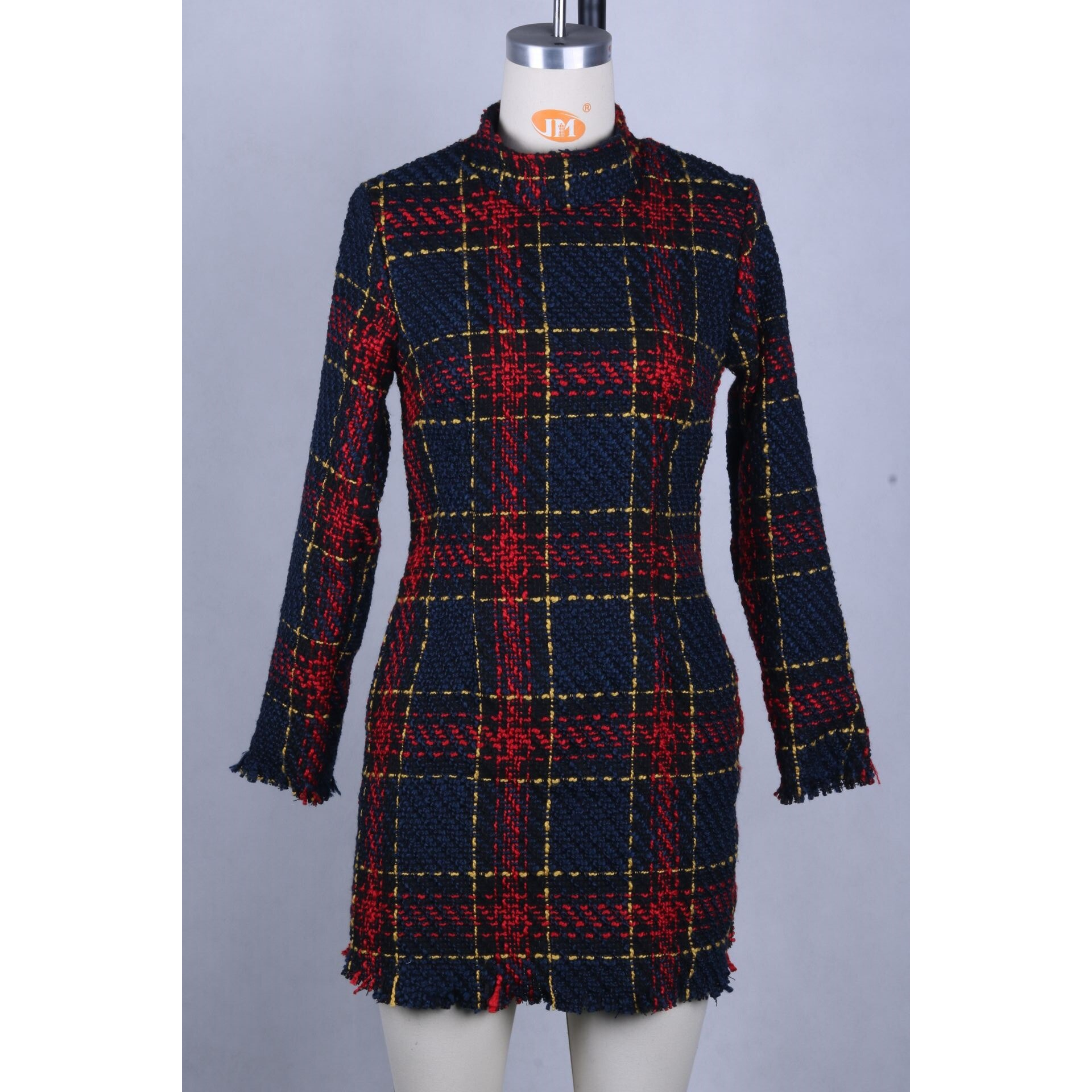 Winter Tweed Women's Dress in Plaid