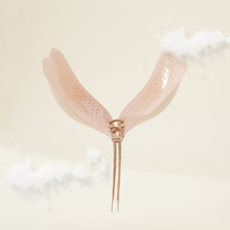 Women's Lace-Up Strapless Self Adhesive Bra
