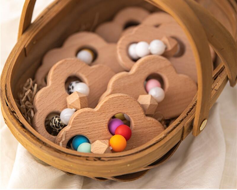 Wooden Cloud Shaped Baby Rattle