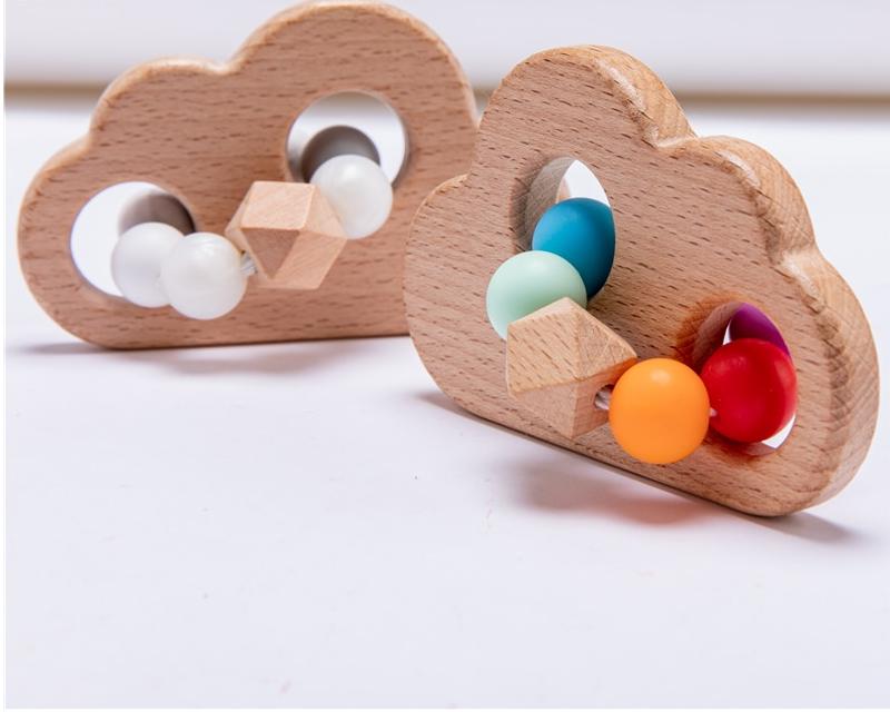 Wooden Cloud Shaped Baby Rattle
