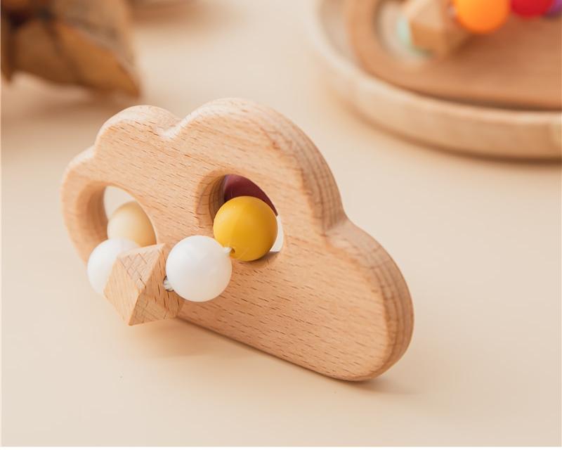 Wooden Cloud Shaped Baby Rattle